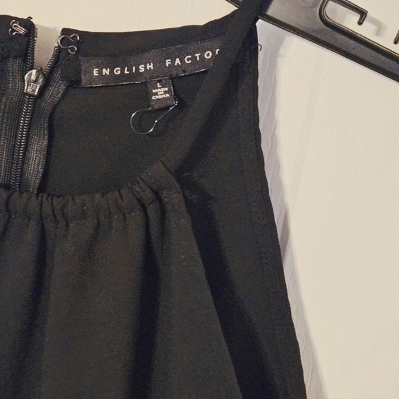 English Factory Black Sleeveless Peplum Mini Dress Size Large NWOT - Picture 5 of 7